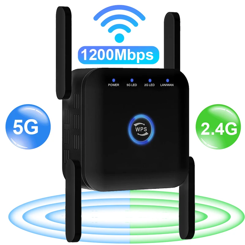 5G WiFi Repeater Router Tín Hiệu Bộ Khuếch Đại Bộ Mở Rộng Sóng Wifi Tốc Độ 1200Mbps Wi Fi Booster 2.4G 5 Ghz Dài phạm Vi Không Dây Repeater Wifi wifi repeater signal booster Wireless Routers