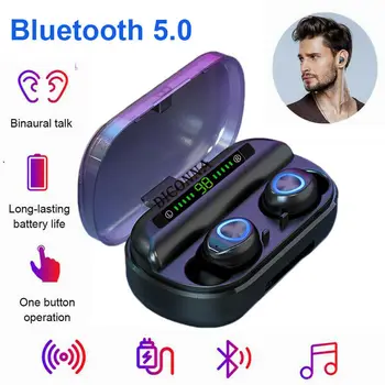 

TWS Bluetooth 5.0 Headset Twins Wireless Earphones Headphone Stereo Earbuds LED Power Digital Display
