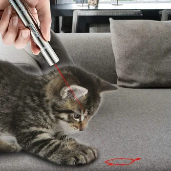 

Cat Chase Toy USB Rechargeable LED Light Entertain Toy for Cat 7 in 1 Interactive Toy Wand with Red Light UV and Flashlight USB
