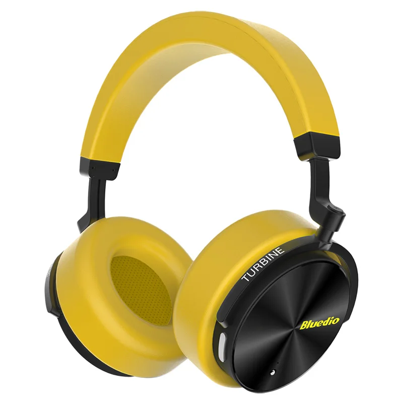 Bluedio T5 Bluetooth гарнитура с активным шумоподавлением Беспроводные наушники HIFI Звук с микрофоном аудио кабель - Цвет: Yellow old version