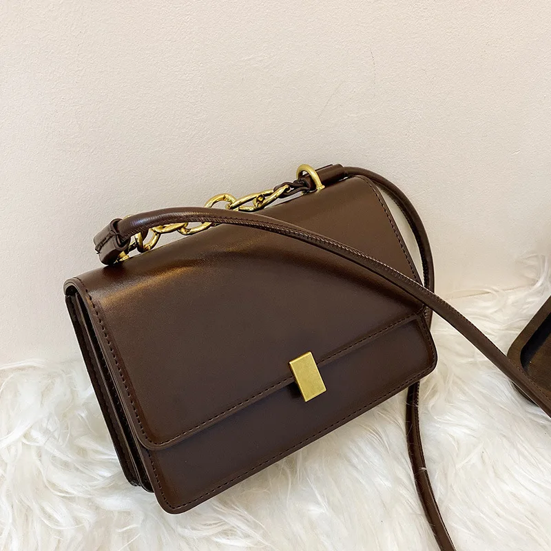 

Simple texture ladies bag 2020 autumn and winter new trendy fashion casual all-match one shoulder messenger small square bag