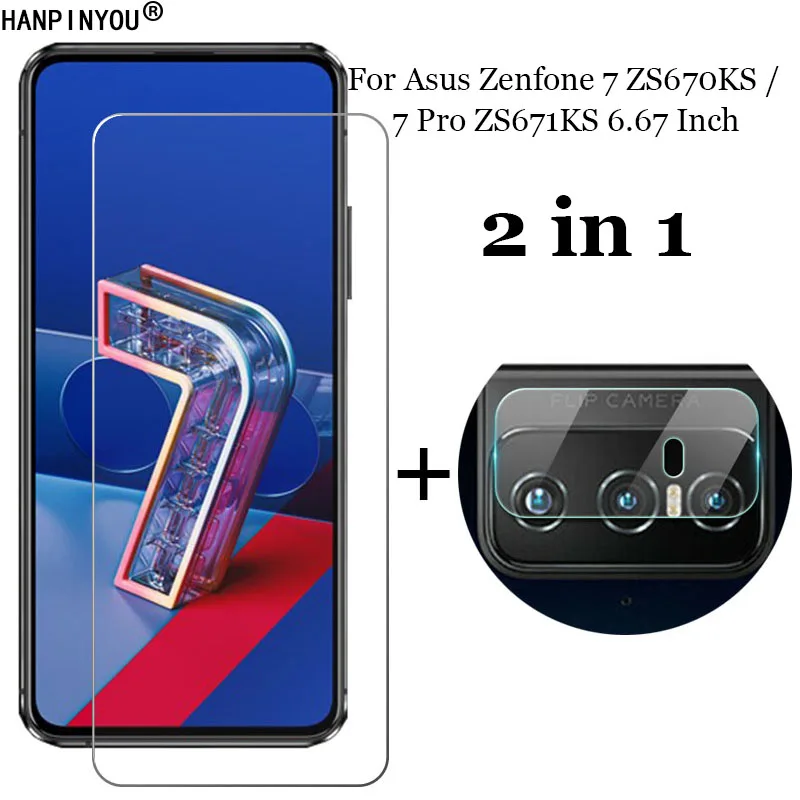 Закаленное стекло 2 в 1 для Asus Zenfone 7 ZS670KS / Pro ZS671KS Защитная пленка объектива камеры +