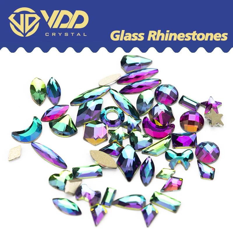 Wholesale Mixture Glitter Glass Ab Crystals Strass Flatback