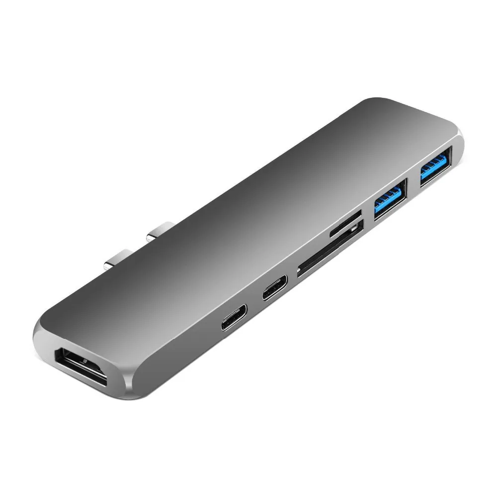 Type-C концентратор USB 3,1-HDMI адаптер 4K Thunderbolt 3 USB C концентратор с концентратором 3,0 TF sd-ридер слот PD для MacBook Pro/Air