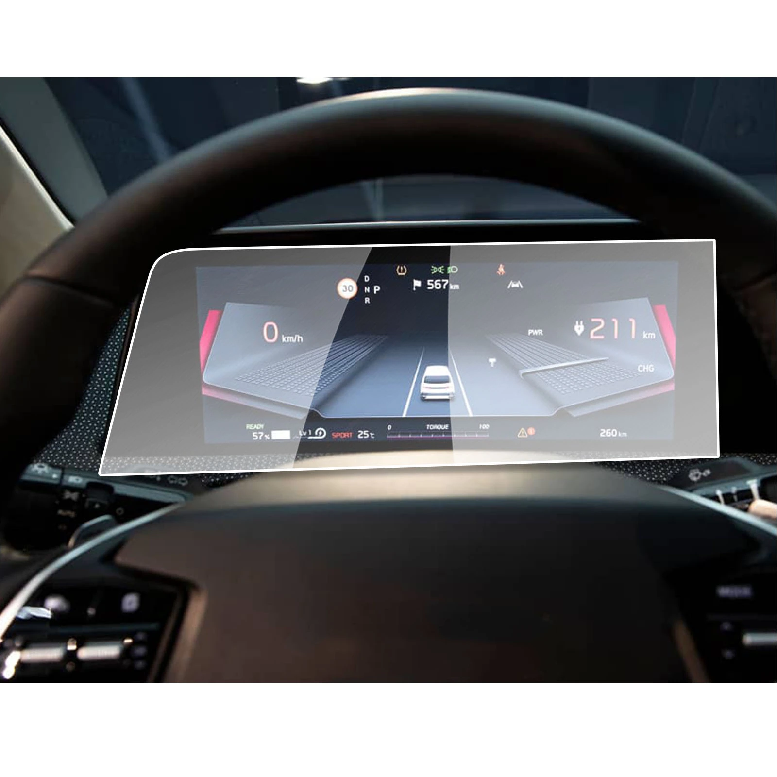 RUIYA Protector de pantalla LCD para coche, accesorios de Interior de automóvil, película de vidrio templado, para 2022 Sportage NQ5 de 12,3 pulgadas|Molduras interiores| -