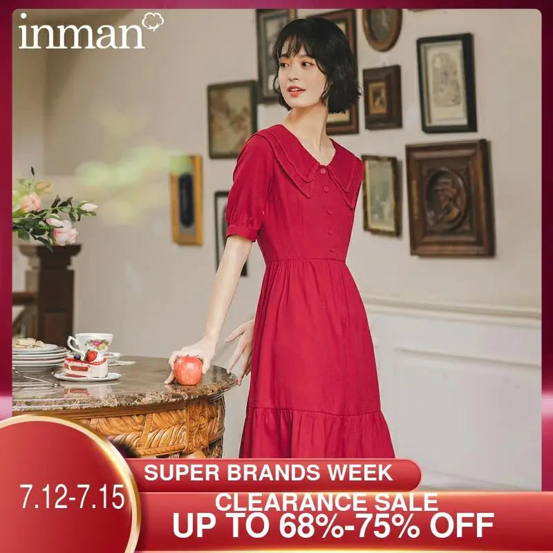 Женское винтажное платье с коротким рукавом для куклы воротником в стиле ретро |