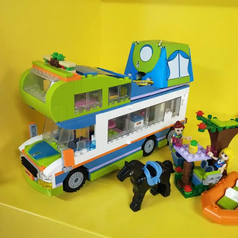 

2019 NEW 546PCS Building Blocks Mia's Camper Van Trailer recreational vehicle girl friends bus Toys for girls boys children gift