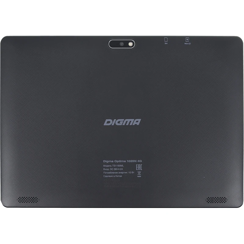 Планшет Digma Optima 1025N 4G MTK8735V 4C/2Gb/16Gb 10.1" IPS 1280x800/3G/4G/And7.0/черный/BT/GPS/2Mp