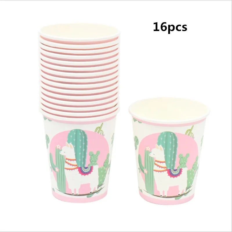 cup 10pcs Plates Cups Tablecloth Alpaca Llama Party Baby Shower Children Holiday Birthday Decoration Disposable Tableware Party Supplies - Цвет: cup 10pcs