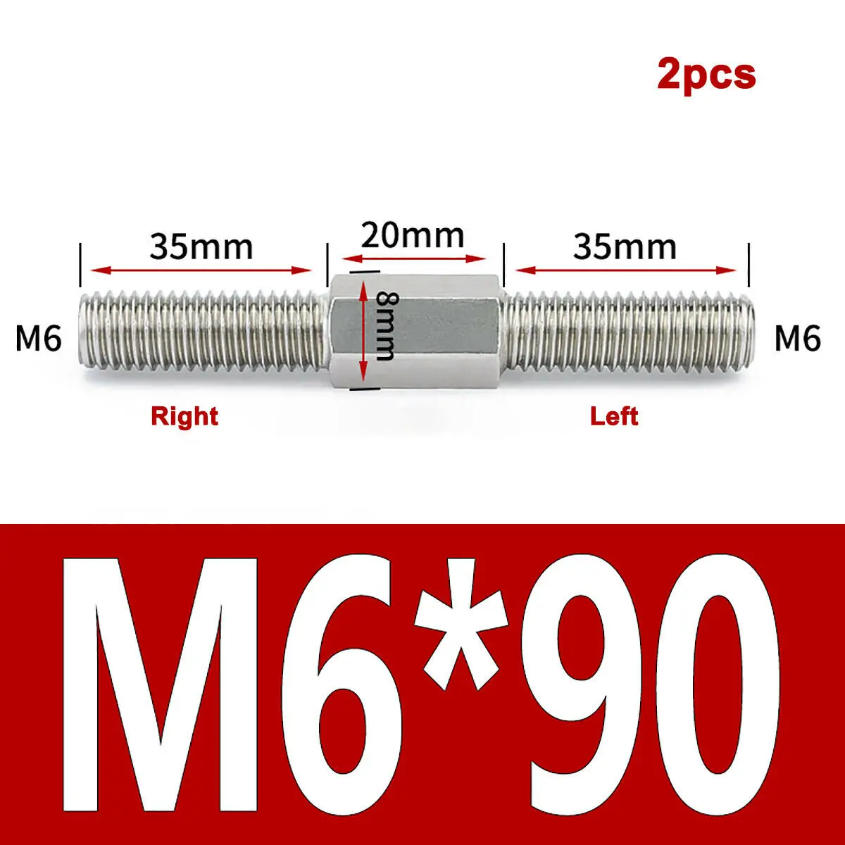 M6x90mm-2pcs