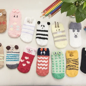 

Christmas Gifts Soft Towel Coral Velvet Fuzzy Socks Floor Animal Cartoon Baby Christmas Socks Winter Warm Kawaii Newborn Socks