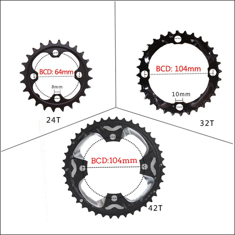 FMFXTR 24/32/42 т звезду 64/104BCD 170 мм рукоятки MTB велосипедная система 4 шт. болты Сталь