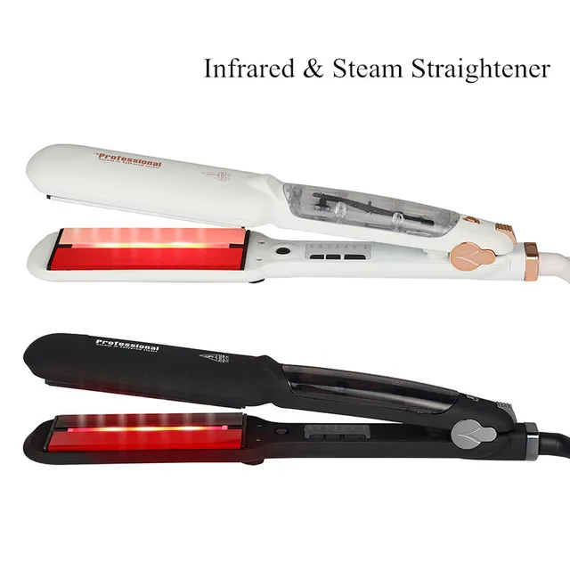 Ceramic 3D Plate Vapor Spray Flat Iron Professional Infrared Steam Hair Straightener All Type Salon Steamer Straighten Styles 6