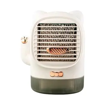 

USB Mini Portable Lucky Cat Air Conditioner Humidifier Light Purifier Air For Office UV Cooler Atmosphere Fan Desktop Night R2A5