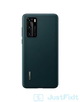 

Official Huawei P40 Pro Case 2020 Original Soft Silicon Rubber P40 Pro Plus Case Cover PU Textile Leather Smart Flip view window
