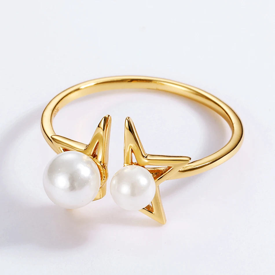 ALLNOEL Real 925 Sterling Silver half-star pearl Ring Necklace Drop Earrings Jewelry sets For Women Wedding Boutique 2019 New (5)