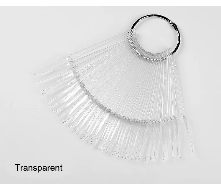 Transparent 40 шт./пакет с круглой головкой железное кольцо вентилятор лак для ногтей образец Цвет карты накладные ногти Цвет карта практика Дисплей маникюрных инструментов - Цвет: Transparent