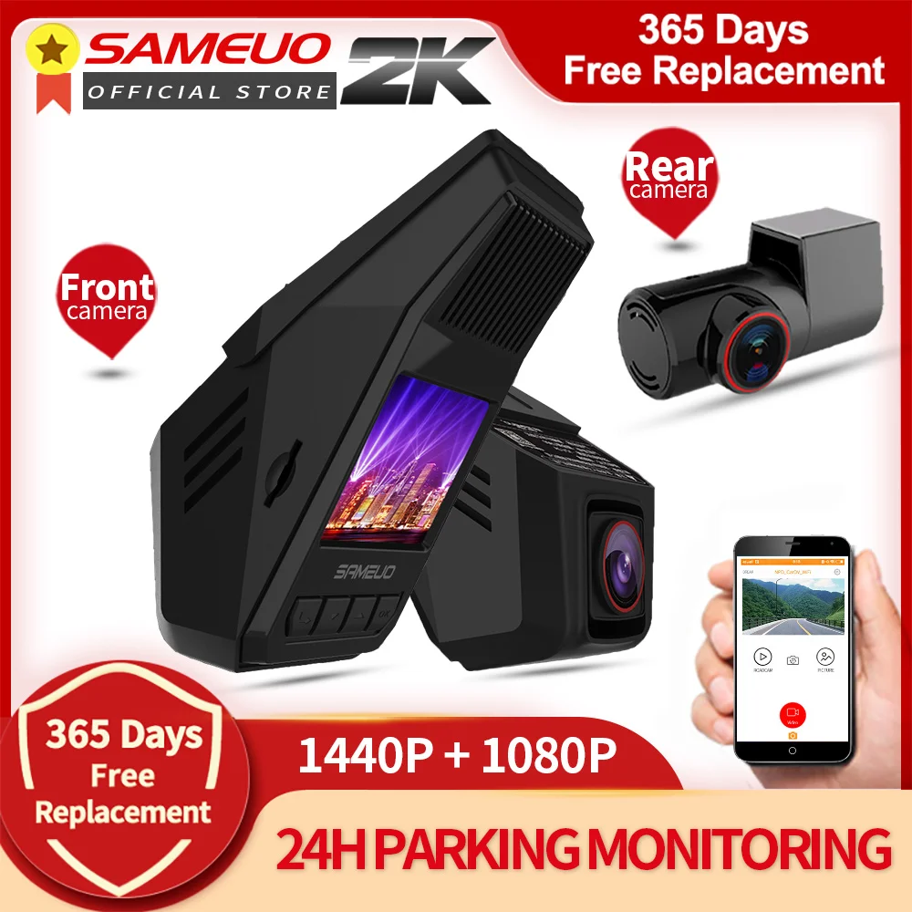SAMEUO car dvr usb camera for android triple dash cam dual hd 1080p