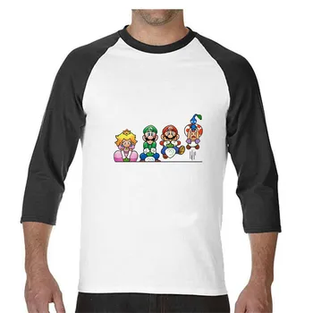 

Men's Football Shirt Off White Gym Couture Hip Hop 100% Cotton Peach and Mario Bros Three Quarter Sleeve T-shirt Xxxtentacion