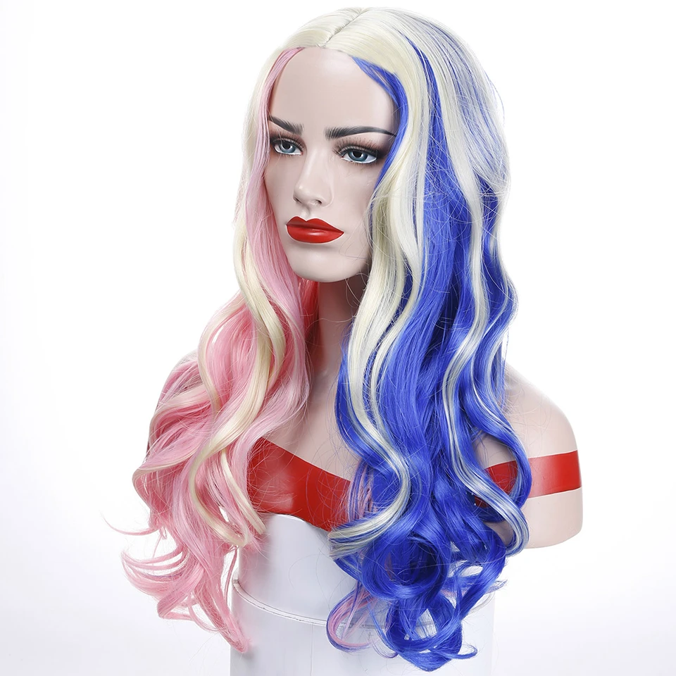 DIFEI 2" Синтетические парики синий и розовый Омбре длинные волнистые волосы парик для черных/белых женщин косплей/вечерние парики