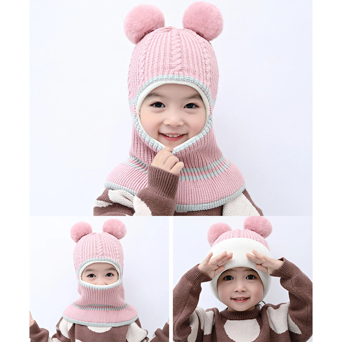 Puseky 1pcs/lot Baby Winter Hat& Scarf Baby Winter Cap Children Warm Scarf For Boys Suit Beanie Hats Scarfs For Girl Boy