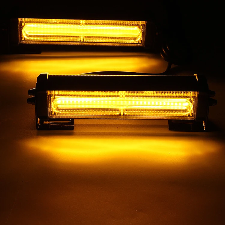 Nlpearl Водонепроницаемый светодиодный COB DRL Габаритные огни полицейские машины Светодиодный проблесковый маячок желтый светодиодный стробоскоп Аварийные огни стоп-сигнала 12V - Цвет: 1 set
