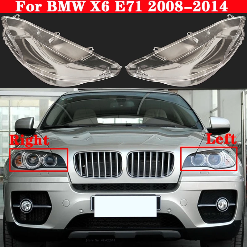 Roman-Auto Scheinwerfer Abdeckung Glas Kopf Licht Lampe Xenon Objektiv  Shell Abdeckung für-BMW E71 X6 2008-2014 - AliExpress
