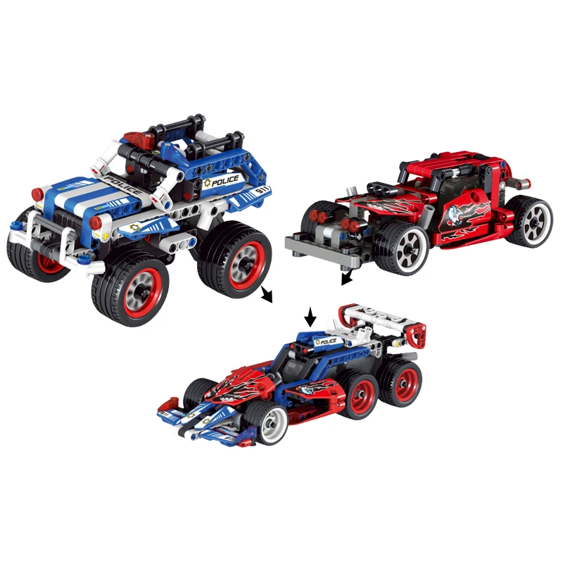 Legoing Technic Mechanic Car Compatible Legoings Creator Assembly Pull-back Car Vehicles Set  Building Blocks Toys  For Children