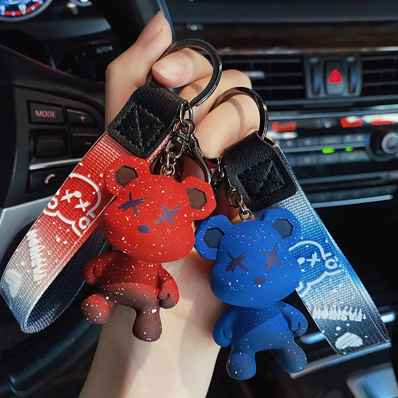 Creative Nordic Bow Tie Bear Keychain For Keys Cartoon Women Bag Pendant  Cute Animal Key Chain Men Car Charm Keyring Girl Gifts