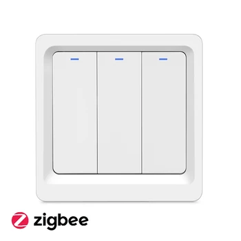 

Zigbee EU Standard 3Gang Smart Switch Home Push button smart light switch Support Alexa and Google Assistant, Needs Neutral Wire