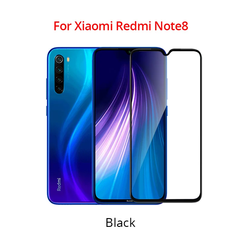 PZOZ для Xiaomi Redmi note 8 полное покрытие экрана Защитная пленка из закаленного стекла для Redmi note 8 pro Полное покрытие стеклянной пленки - Цвет: For Redmi note 8