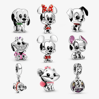 

2020 NEW Fit Original Charms Bracelet 925 Sterling Silver Mickey & Minnie Charm Dangle Beads Pendant Dangle Berloque