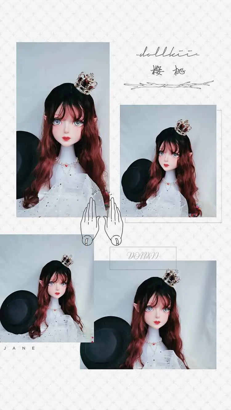 Dollkii 19) Женская Девушка кремнезема смола косплей BJD переодевание крест кигуруми Голова маска Аниме ролевые игры вечерние кукла Трансвестит маска