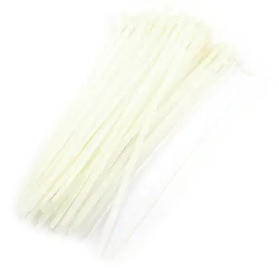 

13.8" White Nylon Wire Cable Zip Tie Warp Fastener 100 Pcs