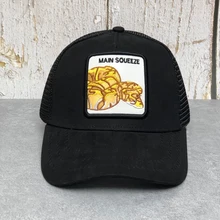 

Golden Python Monkey Leopard Animal Embroidery Anime Cute Embroidery Baseball Cap Summer Mesh Men's Polyester cotton Sun hats