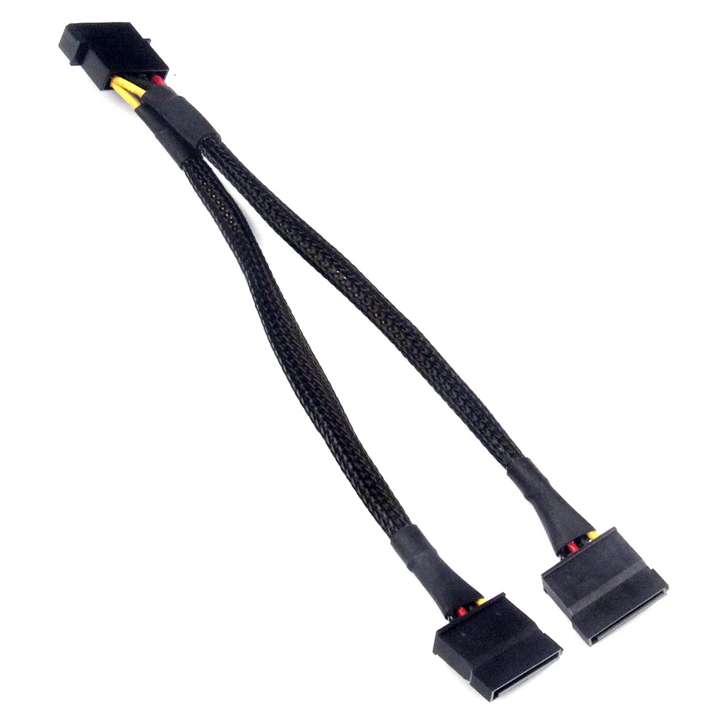 5 шт./упак. D Большой порт 4pin к SATA 15Pin HDD 1 didvided 2 кабель питания удлинитель 20 см рукав |