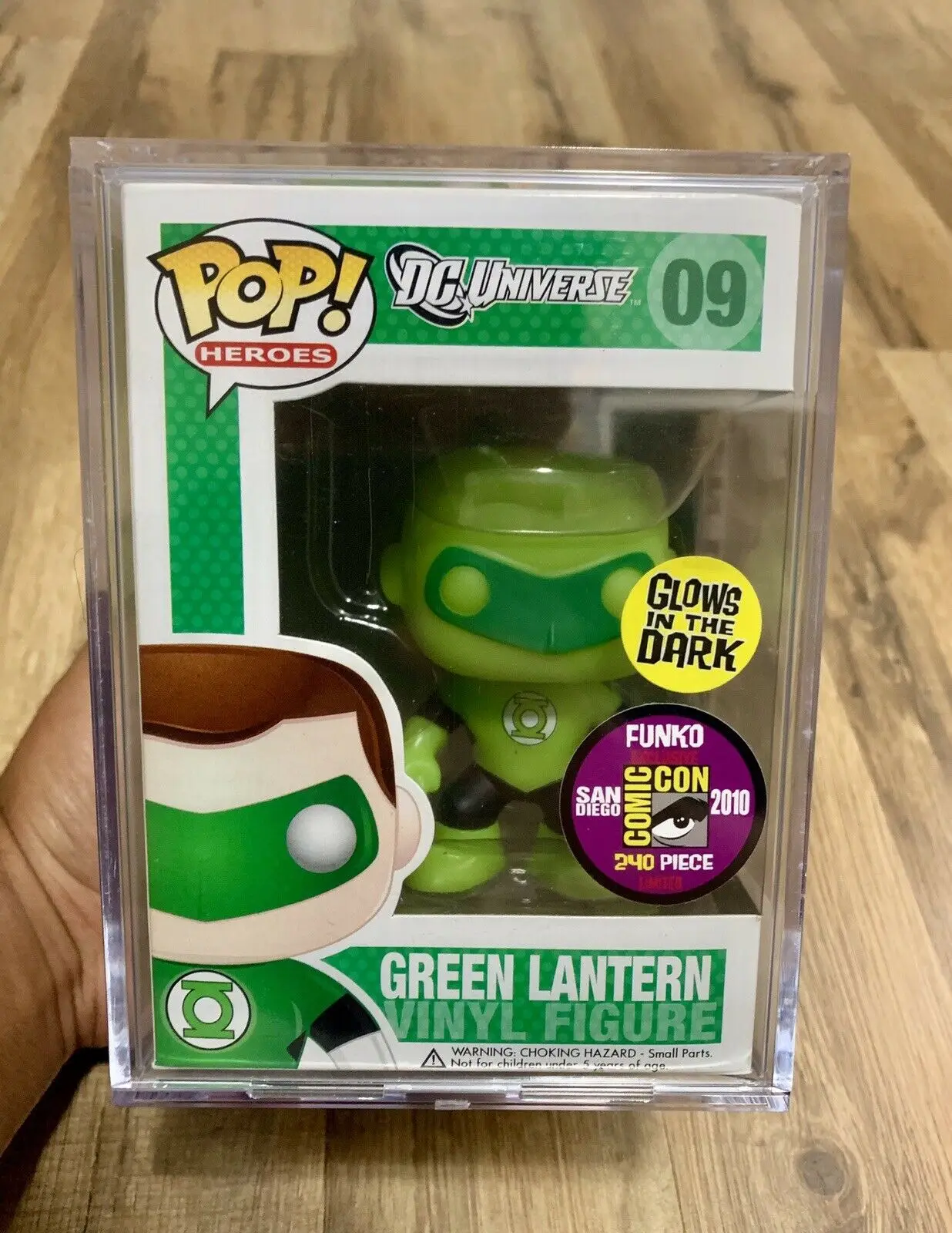 

2010 SDCC Rare Funko pop Official Glow in the dark Green Lantern Vinyl Figure Collectible Model Toy with Original Box