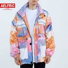 AELFRIC в стиле пэчворк, с карманами и галстуком-бабочкой окрашивания Для мужчин Куртки модные Повседневное уличная Цвет блок плащ-Тренч в стиле Харадзюку хип-хоп мужские пальто