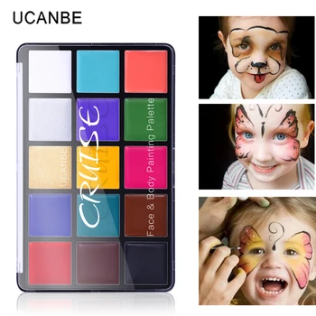 

Ucanbe 15 Colors Cruise Face Body Painting Palette Temporary Tattoo Paint Temporary Oil Base Creamy Color For Halloween Makeup