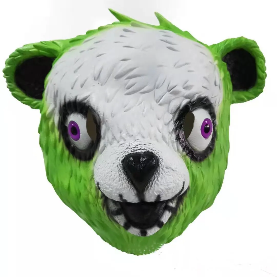 Игра битва Royale Cuddle команда лидер маска Зеленый Медведь Косплей латексные маски дети взрослый Helme Хэллоуин бутафория для маскарада