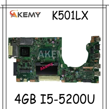 

Akemy K501LX Laptop motherboard For Asus K501LX K501L K501 K501LB Test original mainboard 4G RAM I5-5200U GTX950M