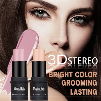 

2Colors Creamy Concealer Foundation Contour Stick Highlight Contouring Face Waterproof Oil Free Concealer Pen