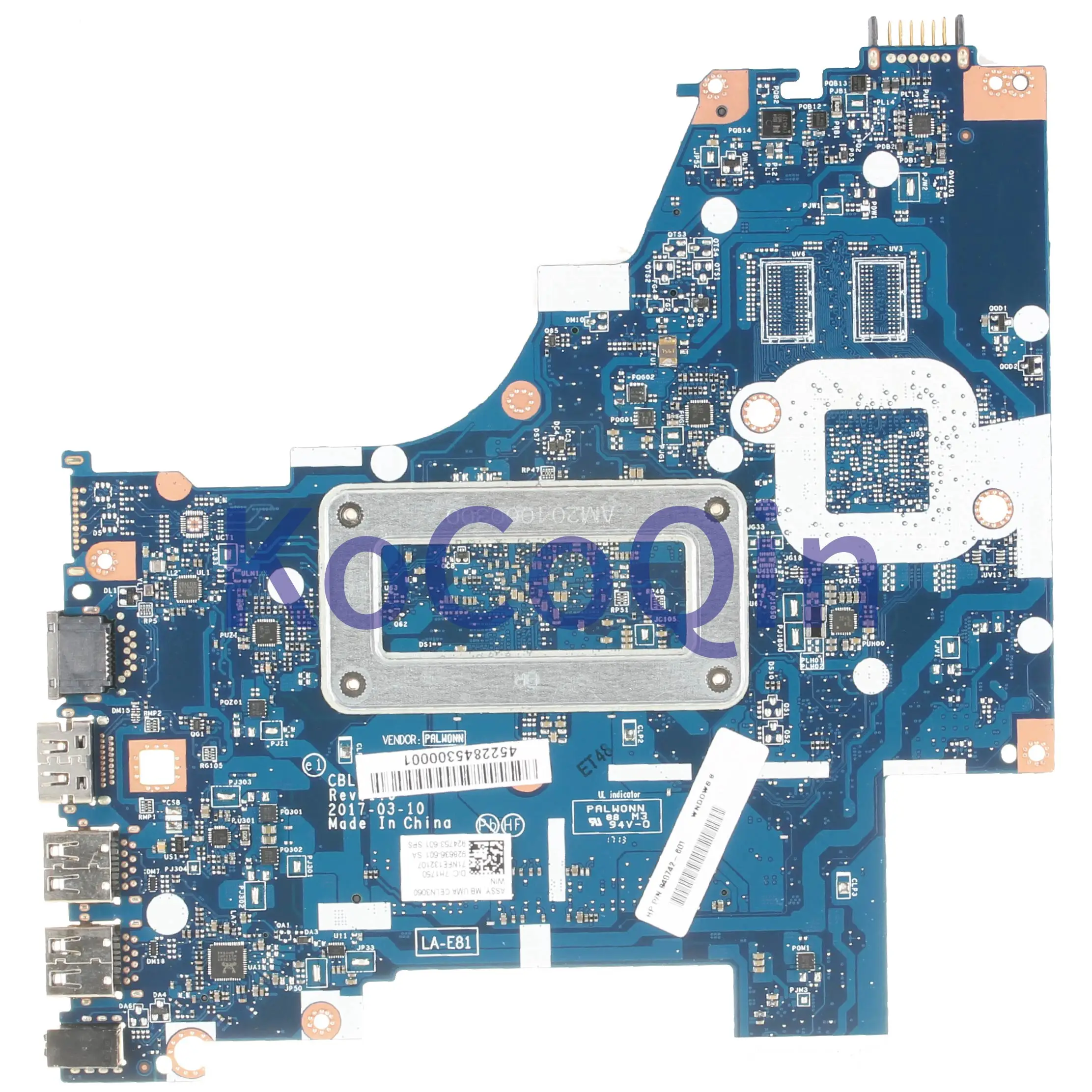KoCoQin материнская плата для ноутбука hp Pavillion 15-BS Core SR2KN Celeron N3060 материнская плата 924753-601 LA-E811P