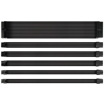 

Computer Power Motherboard 24P CPU8P Card 6 + 2P Pci-E6P Very Soft Nylon Braided Adapter Extension Cable Black