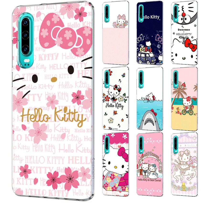 

Mobile Phone Case For Honor 6A 6C 7A 8 8X 8 9 9X 10 View 20 Lite Pro Play Hard Cover Hello Kitty