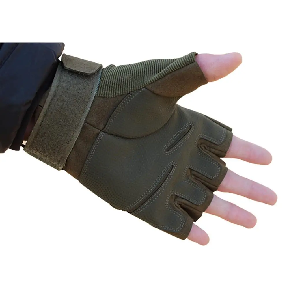 Мужские тактические перчатки, военные армейские перчатки без пальцев, для спорта на открытом воздухе, противоскользящие, для стрельбы, пейнтбола, страйкбола, велосипедные перчатки - Цвет: M