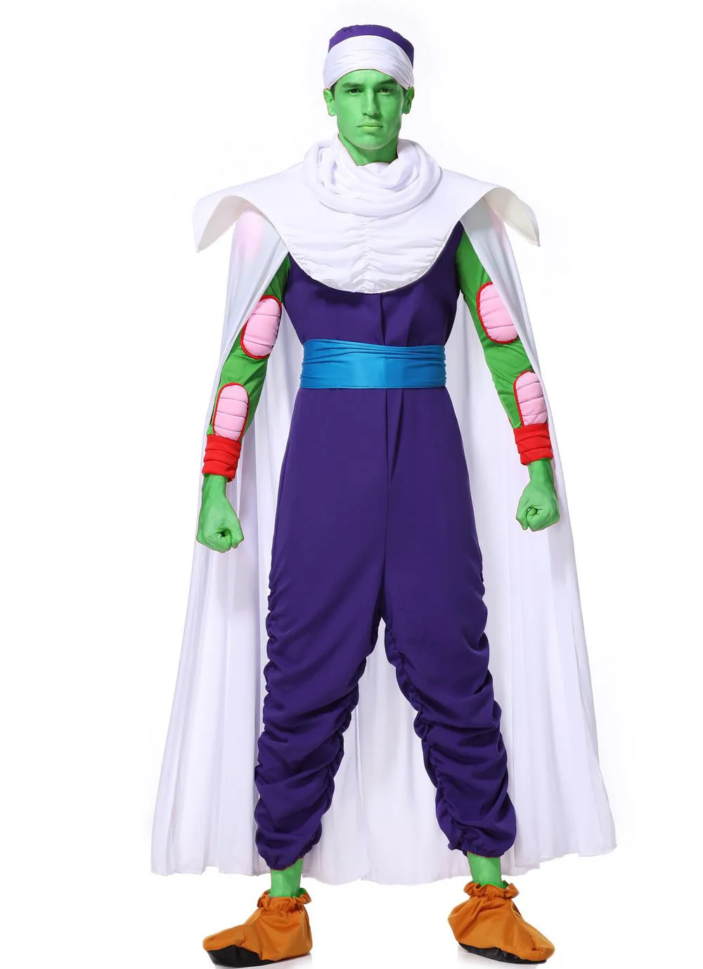 

Anime Dragon Ball Cosplay Piccolo Costume Men Women Uniform Cosplay Dragon Ball Piccolo Jumpsuit Cloak Costume +Shoe Covers+Hat