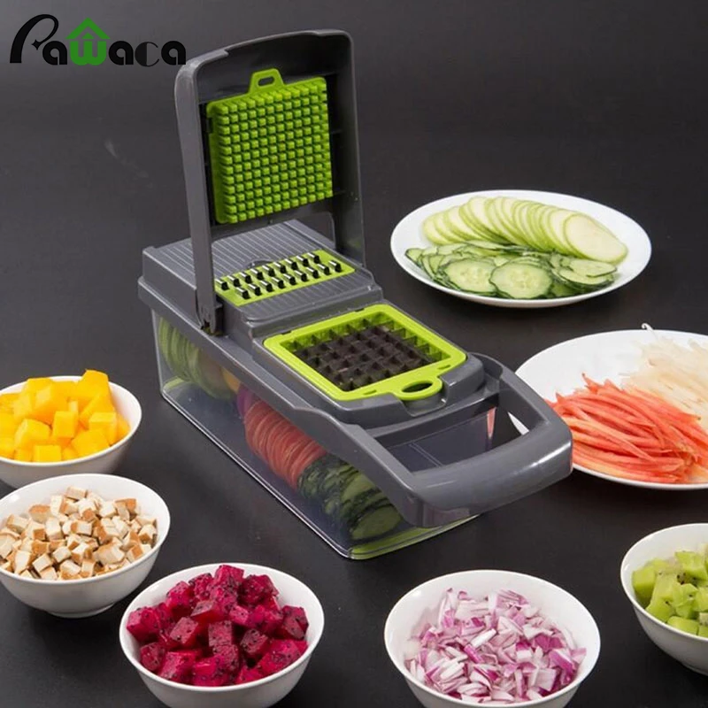 

16 pieces Cut Vegetables Artifact Multifunctional Onion Chopper Diced Potato Wire Cutter Home Chips Slice Kitchen Grater Suit