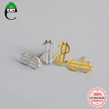 ElfoPlataSi, модные, из натуральной 925 пробы, серебряные, милые, крошечные, знак доллара, серьги-гвоздики для женщин, хорошее серебряное ювелирное изделие, подарок DA516