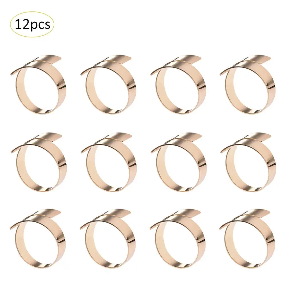 

12Pcs Simple Napkin Ring Golden Silver Dinner Parties Birthdays Weddings Decoration Tool Hotel Table Decoration Napkin Holder